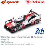 Modelauto 1:87 | Spark 87S141 | Toyota TS050 Hybrid | Toyota Gazoo Racing 2018 #7 France / Le Mans 24 Hours Modelauto 1:87 | Spark 87S141 | Toyota TS050 Hybrid | Toyota Gazoo Racing 2018 #7 France / Le Mans 24 Hours