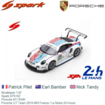Modelauto 1:87 | Spark 87S152 | Porsche 911 RSR | Porsche GT Team 2019 #93 France / Le Mans 24 Hours Modelauto 1:87 | Spark 87S152 | Porsche 911 RSR | Porsche GT Team 2019 #93 France / Le Mans 24 Hours