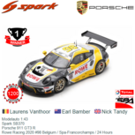 Modelauto 1:43 | Spark SB370 | Porsche 911 GT3 R | Rowe Racing 2020 #98 Belgium / Spa-Francorchamps / 24 Hours Modelauto 1:43 | Spark SB370 | Porsche 911 GT3 R | Rowe Racing 2020 #98 Belgium / Spa-Francorchamps / 24 Hours