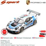 Modelauto 1:18 | Spark 18SB024 | Porsche 911 GT3 R | KCMG 2020 #47 Belgium / Spa-Francorchamps / 24 Hours Modelauto 1:18 | Spark 18SB024 | Porsche 911 GT3 R | KCMG 2020 #47 Belgium / Spa-Francorchamps / 24 Hours