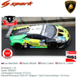 Modelauto 1:18 | Spark 18SB021 | Lamborghini Huracán GT3 Evo | Barwell Motorsport 2020 #77 Belgium / Spa-Francorchamps / 24 Hours Modelauto 1:18 | Spark 18SB021 | Lamborghini Huracán GT3 Evo | Barwell Motorsport 2020 #77 Belgium / Spa-Francorchamps / 24 Hours