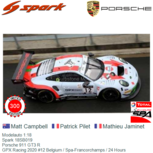 Modelauto 1:18 | Spark 18SB019 | Porsche 911 GT3 R | GPX Racing 2020 #12 Belgium / Spa-Francorchamps / 24 Hours Modelauto 1:18 | Spark 18SB019 | Porsche 911 GT3 R | GPX Racing 2020 #12 Belgium / Spa-Francorchamps / 24 Hours