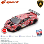 Modelauto 1:18 | Spark 18AS009 | Lamborghini Huracán GT3 Evo | Wall Racing 2020 #6 Australia / Bathurst / 12 hours Modelauto 1:18 | Spark 18AS009 | Lamborghini Huracán GT3 Evo | Wall Racing 2020 #6 Australia / Bathurst / 12 hours