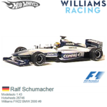 Modelauto 1:43 | Hotwheels 26746 | Williams FW22 BMW 2000 #9 Modelauto 1:43 | Hotwheels 26746 | Williams FW22 BMW 2000 #9