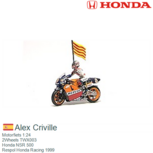 Motorfiets 1:24 | 2Wheels TWX003 | Honda NSR 500 | Respol Honda Racing 1999 Motorfiets 1:24 | 2Wheels TWX003 | Honda NSR 500 | Respol Honda Racing 1999