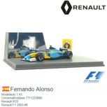 Modelauto 1:43 | UniversalHobbies 7711223995 | Renault R23 | Renault F1 2003 #8 Modelauto 1:43 | UniversalHobbies 7711223995 | Renault R23 | Renault F1 2003 #8