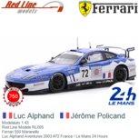 Modelauto 1:43 | Red Line Models RL005 | Ferrari 550 Maranello | Luc Alphand Aventures 2003 #72 France / Le Mans 24 Hours Modelauto 1:43 | Red Line Models RL005 | Ferrari 550 Maranello | Luc Alphand Aventures 2003 #72 France / Le Mans 24 Hours