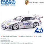 Modelauto 1:43 | Ebbro EBB43600 | Porsche 911 GT3 RSR | Ghoroq Racing Team 2004 #77 France / Le Mans 24 Hours Modelauto 1:43 | Ebbro EBB43600 | Porsche 911 GT3 RSR | Ghoroq Racing Team 2004 #77 France / Le Mans 24 Hours