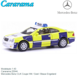 Modelauto 1:43 | Cararama 22044 | Mercedes Benz CLK Coupe Wit / Geel / Blauw Engeland Modelauto 1:43 | Cararama 22044 | Mercedes Benz CLK Coupe Wit / Geel / Blauw Engeland