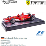 Modelauto 1:18 | Hotwheels J2989 | Ferrari F248 F1 | Scuderia Ferrari 2006 #5 italië / San Marino Modelauto 1:18 | Hotwheels J2989 | Ferrari F248 F1 | Scuderia Ferrari 2006 #5 italië / San Marino