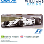 Bouwpakket 1:43 | Tameo TMK325 | Williams FW07 1980 Engeland Bouwpakket 1:43 | Tameo TMK325 | Williams FW07 1980 Engeland