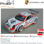 Bouwpakket 1:24 | Profil 24 P24055 | Porsche 911 / 997 | Imsa Performance Matmut 2007 #76 Belgium / Spa-Francorchamps / 24 Hours Bouwpakket 1:24 | Profil 24 P24055 | Porsche 911 / 997 | Imsa Performance Matmut 2007 #76 Belgium / Spa-Francorchamps / 24 Hours