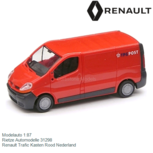 Modelauto 1:87 | Rietze Automodelle 31298 | Renault Trafic Kasten Rood Nederland Modelauto 1:87 | Rietze Automodelle 31298 | Renault Trafic Kasten Rood Nederland