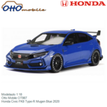 Modelauto 1:18 | Otto Mobile OT987 | Honda Civic FK8 Type-R Mugen Blue 2020 Modelauto 1:18 | Otto Mobile OT987 | Honda Civic FK8 Type-R Mugen Blue 2020