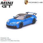 Modelauto 1:64 | MiniGT MGT00381 | Porsche 911 GT3 (992) Shark Blue Modelauto 1:64 | MiniGT MGT00381 | Porsche 911 GT3 (992) Shark Blue