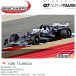 Modelauto 1:43 | Minichamps 417220122 | Alpha Tauri AT03 | Scuderia AlphaTauri 2020 #22 - Yuki Tsunoda Modelauto 1:43 | Minichamps 417220122 | Alpha Tauri AT03 | Scuderia AlphaTauri 2020 #22 - Yuki Tsunoda