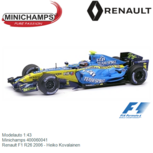 Modelauto 1:43 | Minichamps 400060041 | Renault F1 R26 2006 - Heiko Kovalainen Modelauto 1:43 | Minichamps 400060041 | Renault F1 R26 2006 - Heiko Kovalainen