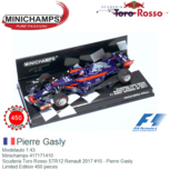 Modelauto 1:43 | Minichamps 417171410 | Scuderia Toro Rosso STR12 Renault 2017 #10 - Pierre Gasly Modelauto 1:43 | Minichamps 417171410 | Scuderia Toro Rosso STR12 Renault 2017 #10 - Pierre Gasly