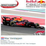 Modelauto 1:18 | Minichamps 110210833 | Red Bull RB16B Red Bull Honda 2021 #33 - Max Verstappen Modelauto 1:18 | Minichamps 110210833 | Red Bull RB16B Red Bull Honda 2021 #33 - Max Verstappen