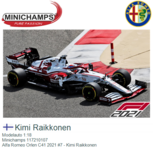 Modelauto 1:18 | Minichamps 117210107 | Alfa Romeo Orlen C41 2021 #7 - Kimi Raikkonen Modelauto 1:18 | Minichamps 117210107 | Alfa Romeo Orlen C41 2021 #7 - Kimi Raikkonen