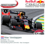 Modelauto 1:43 | Minichamps 410191933 | Red Bull Racing RB15 2019 #33 - Max Verstappen Modelauto 1:43 | Minichamps 410191933 | Red Bull Racing RB15 2019 #33 - Max Verstappen