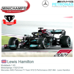 Modelauto 1:43 | Minichamps 110212144 | Mercedes AMG Petronas F1 Team W12 E-Performance 2021 #44 - Lewis Hamilton Modelauto 1:43 | Minichamps 110212144 | Mercedes AMG Petronas F1 Team W12 E-Performance 2021 #44 - Lewis Hamilton
