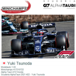 Modelauto 1:43 | Minichamps 417210722 | Alpha Tauri AT2 Honda | Scuderia AlphaTauri 2021 #22 - Yuki Tsunoda Modelauto 1:43 | Minichamps 417210722 | Alpha Tauri AT2 Honda | Scuderia AlphaTauri 2021 #22 - Yuki Tsunoda