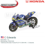 Motorfiets 1:12 | Minichamps 122041045 | Telefonica Movistar Honda RC211V 2004 #45 - C Edwards Motorfiets 1:12 | Minichamps 122041045 | Telefonica Movistar Honda RC211V 2004 #45 - C Edwards
