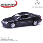 Modelauto 1:43 | Minichamps 66961946 | Mercedes Benz CLK Zwart 2002 Modelauto 1:43 | Minichamps 66961946 | Mercedes Benz CLK Zwart 2002