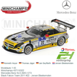 Modelauto 1:43 | Minichamps 437110322 | Mercedes Benz SLS AMG GT3 | Black Falcon Team 2011 #22 - Jeroen Bleekemolen Modelauto 1:43 | Minichamps 437110322 | Mercedes Benz SLS AMG GT3 | Black Falcon Team 2011 #22 - Jeroen Bleekemolen