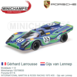 Modelauto 1:12 | Minichamps 125706635 | Porsche 917 K | INTERNATIONAL MARTINI & ROSSI RACING 1970 #35 - Gijs van Lennep Modelauto 1:12 | Minichamps 125706635 | Porsche 917 K | INTERNATIONAL MARTINI & ROSSI RACING 1970 #35 - Gijs van Lennep