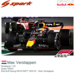 Modelauto 1:43 | Spark S8524 | Red Bull Racing RB18 RBPT 2022 #1 - Max Verstappen Modelauto 1:43 | Spark S8524 | Red Bull Racing RB18 RBPT 2022 #1 - Max Verstappen