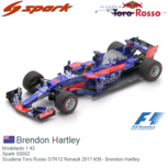 Modelauto 1:43 | Spark S5052 | Scuderia Toro Rosso STR12 Renault 2017 #39 - Brendon Hartley Modelauto 1:43 | Spark S5052 | Scuderia Toro Rosso STR12 Renault 2017 #39 - Brendon Hartley