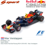 Modelauto 1:43 | Spark S6059 | Aston Martin Red Bull Racing RB14 2018 #33 - Max Verstappen Modelauto 1:43 | Spark S6059 | Aston Martin Red Bull Racing RB14 2018 #33 - Max Verstappen