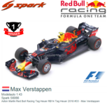 Modelauto 1:43 | Spark S6066 | Aston Martin Red Bull Racing Tag Heuer RB14 Tag Heuer 2018 #33 - Max Verstappen Modelauto 1:43 | Spark S6066 | Aston Martin Red Bull Racing Tag Heuer RB14 Tag Heuer 2018 #33 - Max Verstappen