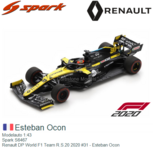 Modelauto 1:43 | Spark S6467 | Renault DP World F1 Team R.S.20 2020 #31 - Esteban Ocon Modelauto 1:43 | Spark S6467 | Renault DP World F1 Team R.S.20 2020 #31 - Esteban Ocon