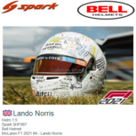 Helm 1:5 | Spark 5HF067 | Bell Helmet | McLaren F1 2021 #4 - Lando Norris Helm 1:5 | Spark 5HF067 | Bell Helmet | McLaren F1 2021 #4 - Lando Norris