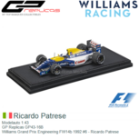Modelauto 1:43 | GP Replicas GP43-16B | Williams Grand Prix Engineering FW14b 1992 #6 - Ricardo Patrese Modelauto 1:43 | GP Replicas GP43-16B | Williams Grand Prix Engineering FW14b 1992 #6 - Ricardo Patrese