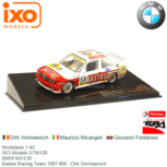 Modelauto 1:43 | IXO-Models GTM129 | BMW M3 E30 | Bastos Racing Team 1987 #59 - Dirk Vermeersch Modelauto 1:43 | IXO-Models GTM129 | BMW M3 E30 | Bastos Racing Team 1987 #59 - Dirk Vermeersch