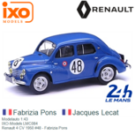 Modelauto 1:43 | IXO-Models LMC084 | Renault 4 CV 1950 #48 - Fabrizia Pons Modelauto 1:43 | IXO-Models LMC084 | Renault 4 CV 1950 #48 - Fabrizia Pons