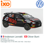 Modelauto 1:43 | IXO-Models RAM795LQ | Volkswagen Polo GTi R5 WRC 2021 #52 - Oliver Burri Modelauto 1:43 | IXO-Models RAM795LQ | Volkswagen Polo GTi R5 WRC 2021 #52 - Oliver Burri