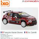 Modelauto 1:43 | IXO-Models RAM791LQ | Citroën C3 Rally 2 | Sports and You 2021 #24 - François-Xavier Buresi Modelauto 1:43 | IXO-Models RAM791LQ | Citroën C3 Rally 2 | Sports and You 2021 #24 - François-Xavier Buresi