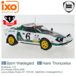 Modelauto 1:24 | IXO-Models 24RAL009B | Lancia Alitalia Stratos HF 1976 #6 - Björn Waldegård Modelauto 1:24 | IXO-Models 24RAL009B | Lancia Alitalia Stratos HF 1976 #6 - Björn Waldegård