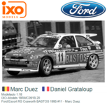 Modelauto 1:18 | IXO-Models 18RMC091B.20 | Ford Escort RS Cosworth BASTOS 1995 #11 - Marc Duez Modelauto 1:18 | IXO-Models 18RMC091B.20 | Ford Escort RS Cosworth BASTOS 1995 #11 - Marc Duez