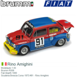 Modelauto 1:43 | Brumm R559 | Fiat Abarth 1000 | Scuderia Brescia Corso 1973 #91 - Rino Amighini Modelauto 1:43 | Brumm R559 | Fiat Abarth 1000 | Scuderia Brescia Corso 1973 #91 - Rino Amighini