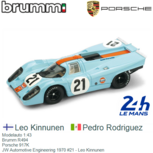 Modelauto 1:43 | Brumm R494 | Porsche 917K | JW Automotive Engineering 1970 #21 - Leo Kinnunen Modelauto 1:43 | Brumm R494 | Porsche 917K | JW Automotive Engineering 1970 #21 - Leo Kinnunen
