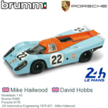 Modelauto 1:43 | Brumm R495 | Porsche 917K | JW Automotive Engineering 1970 #21 - Mike Hailwood Modelauto 1:43 | Brumm R495 | Porsche 917K | JW Automotive Engineering 1970 #21 - Mike Hailwood