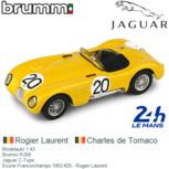 Modelauto 1:43 | Brumm R359 | Jaguar C-Type | Ecurie Francorchamps 1953 #20 - Rogier Laurent Modelauto 1:43 | Brumm R359 | Jaguar C-Type | Ecurie Francorchamps 1953 #20 - Rogier Laurent