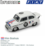 Modelauto 1:43 | Brumm R420 | Fiat Abarth 1000 Berlina | Scuderia Lach 69 S.R.T. Holland 1969 #41 - Wim Boshuis Modelauto 1:43 | Brumm R420 | Fiat Abarth 1000 Berlina | Scuderia Lach 69 S.R.T. Holland 1969 #41 - Wim Boshuis