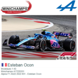 Modelauto 1:43 | Minichamps 417220331 | Alpine F1 A522 2022 #31 - Esteban Ocon Modelauto 1:43 | Minichamps 417220331 | Alpine F1 A522 2022 #31 - Esteban Ocon